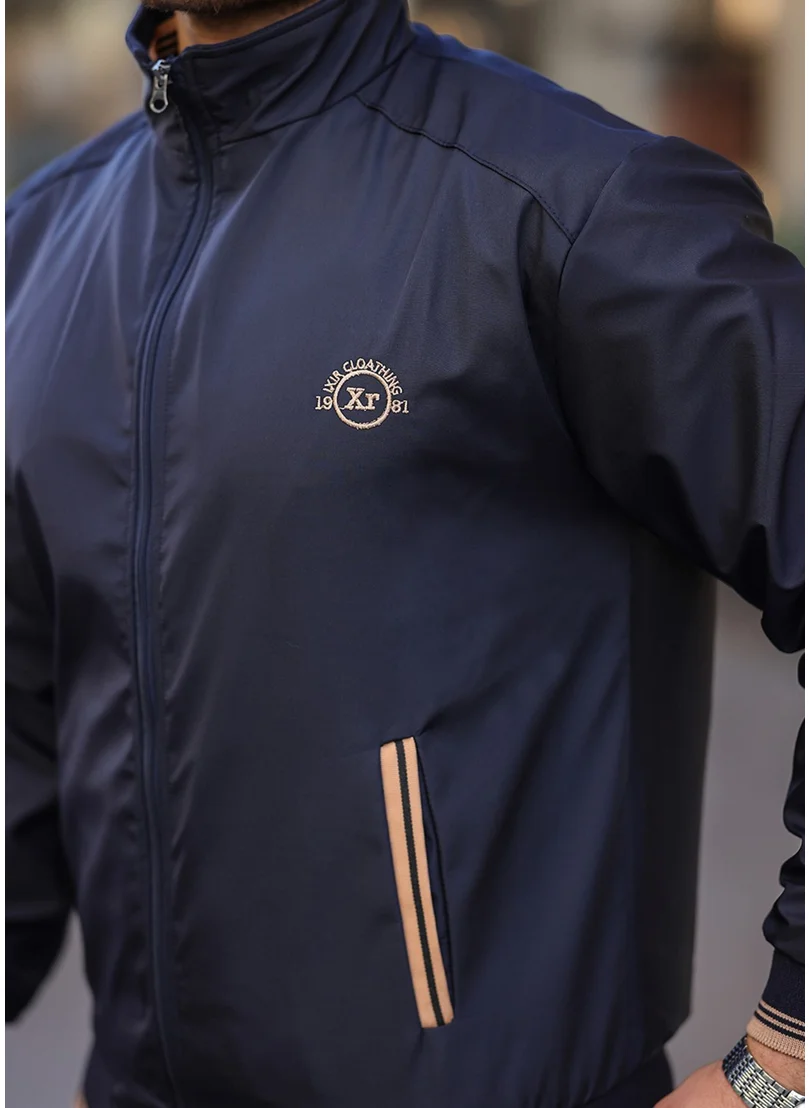 IXIR Seasonal Men's Coat & Jacket Embroidered Navy Blue