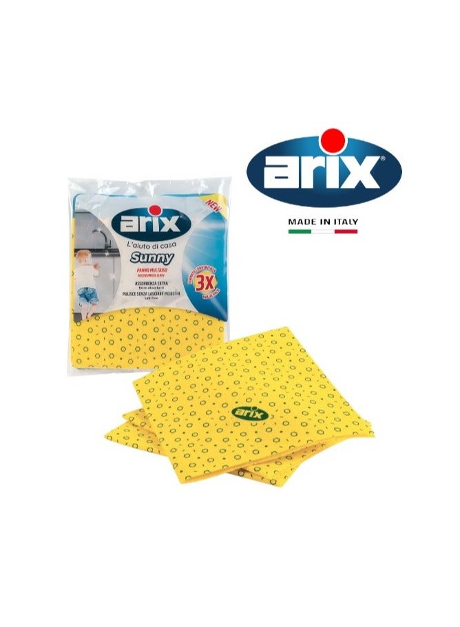 arix Arix Sunny Yellow Multipurpose Soft Cloth – Premium Quality for Versatile Cleaning-3PCS