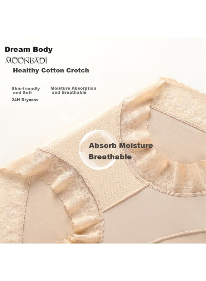 Moonbadi Women's Thin And Breathable Shaping Panties With Cotton Crotch, Moisture-wicking, High Waist Tummy Control Triangle Underwear - Image 3