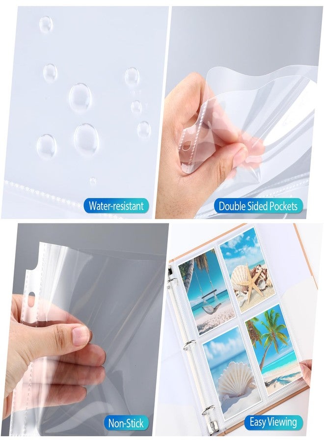Feifeiya 150 Pack 3.5 x 5 Photo Sleeves for 3 Ring Binder(for 1200 Pictures) archival Photo Page Protectors Holds Clear Plastic Refill Pages Plastic Album Refill Pages - Image 3