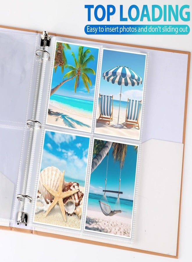 Feifeiya 150 Pack 3.5 x 5 Photo Sleeves for 3 Ring Binder(for 1200 Pictures) archival Photo Page Protectors Holds Clear Plastic Refill Pages Plastic Album Refill Pages - Image 4