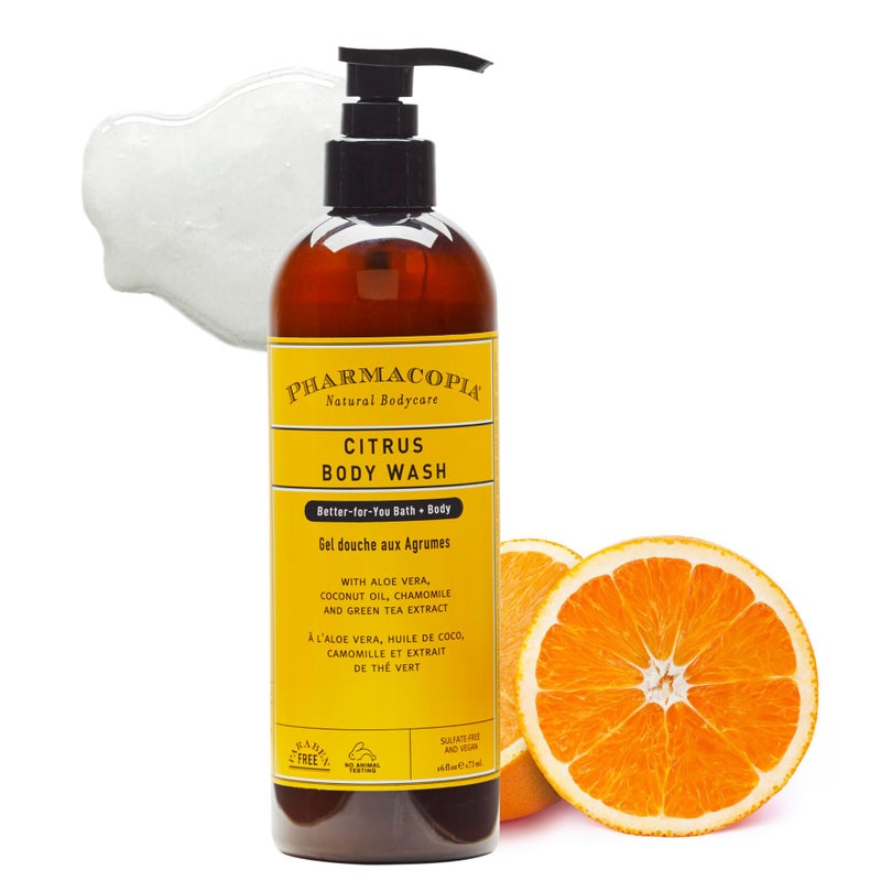 Pharmacopia Citrus Body Wash - Natural Shower Gel, Moisturizing and Nourishing Body Cleanser - Infused with Organic Aloe Vera, Coconut Oil, and Green Tea Extract - Vegan and Cruelty-Free, 16 oz - Image 3