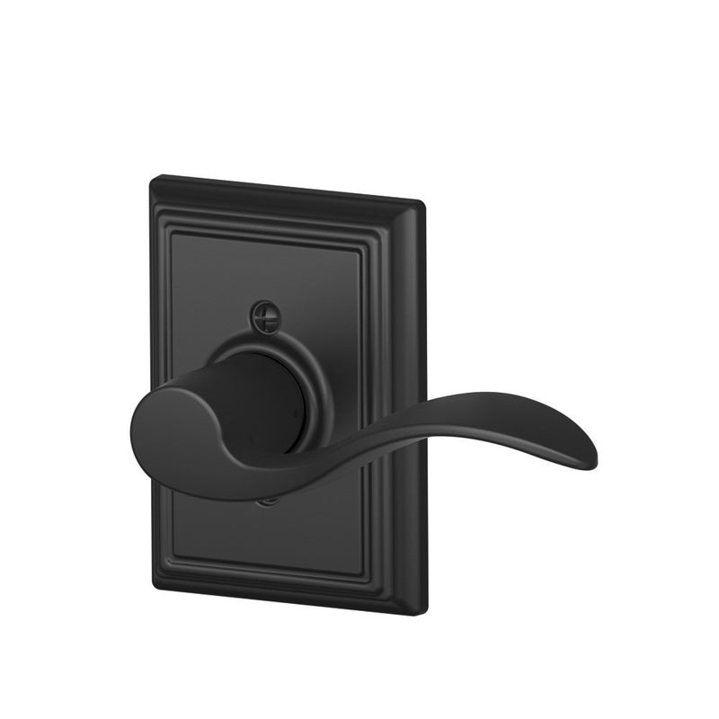 SCHLAGE Accent Lever with Addison Trim Non-Turning Lock in Matte Black - Right Handed - F170 ACC 622 ADD RH - Image 1