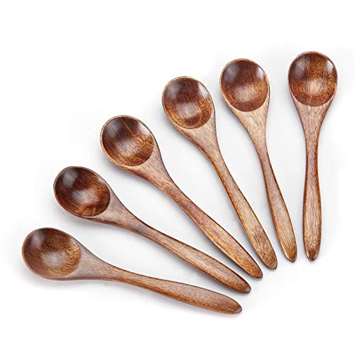 Sevensun Small Wooden Teaspoon, 6pcs Serving Wooden Utensils For Cooking, Condiments, Honey, Spoons For Daily Use - Image 1