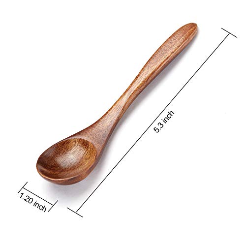 Sevensun Small Wooden Teaspoon, 6pcs Serving Wooden Utensils For Cooking, Condiments, Honey, Spoons For Daily Use - Image 2