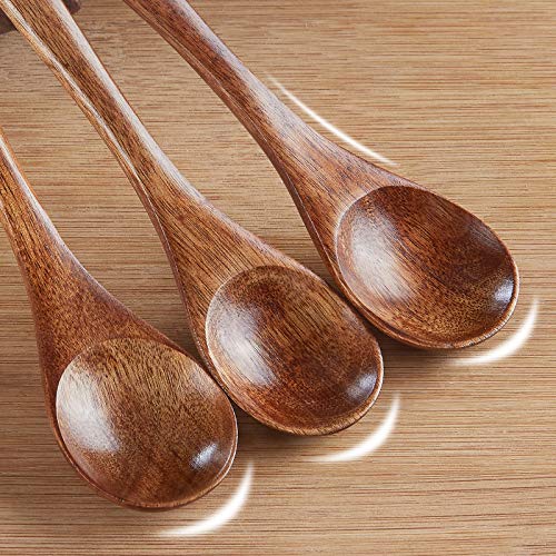 Sevensun Small Wooden Teaspoon, 6pcs Serving Wooden Utensils For Cooking, Condiments, Honey, Spoons For Daily Use - Image 3