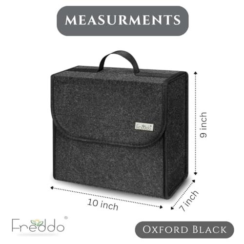 FREDDO Car Trunk Organizer | Foldable Car Boot Storage Organizer for Tools, Accessories & Groceries | Heavy Duty, Multi-Compartment | SUV & Hatchback Compatible | Small - Black - Image 2