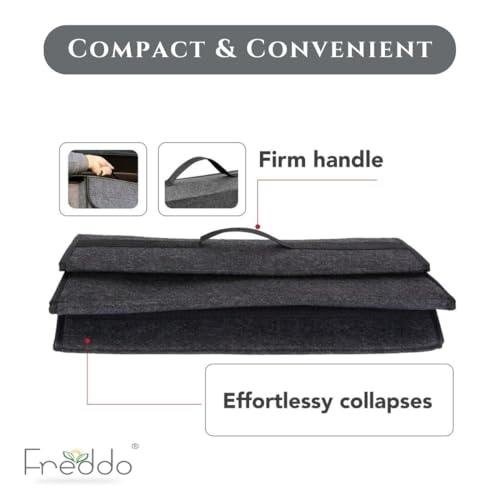 FREDDO Car Trunk Organizer | Foldable Car Boot Storage Organizer for Tools, Accessories & Groceries | Heavy Duty, Multi-Compartment | SUV & Hatchback Compatible | Small - Black - Image 4