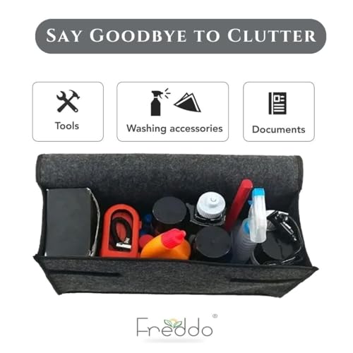 FREDDO Car Trunk Organizer | Foldable Car Boot Storage Organizer for Tools, Accessories & Groceries | Heavy Duty, Multi-Compartment | SUV & Hatchback Compatible | Small - Black - Image 5