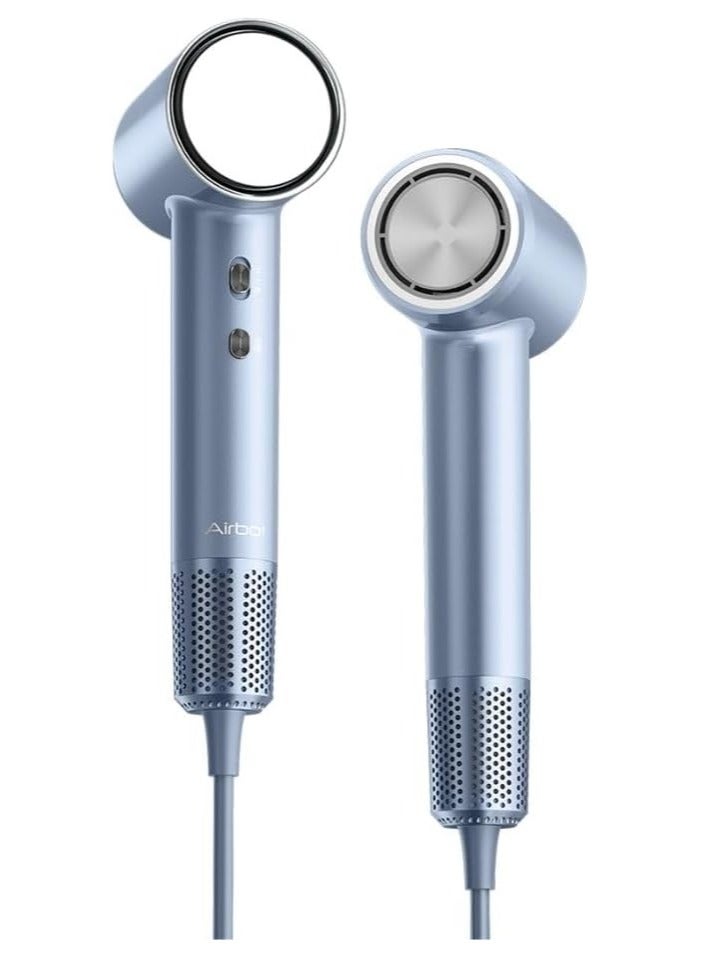 Hair Dryer High-Speed with 200mil Negative Ions, Low Noise, Temperature Control, Smart RGB Ring Light (Silver) - Image 1