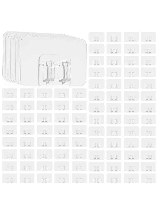 xozgdovg 100pcs Lamp String Lights Hooks No Punch Hooks Patch Shelf Snap Clip Transparent Sticky Hooks  - Image 5