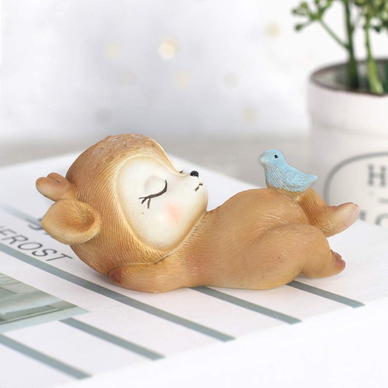 KEYUM 6 Pack Deer Figurines Cake Topper Woodland Animal Doe Fawn Desktop Decoration Cute Miniature Statue Party Ornaments for Baby Shower Birthday Anniversary - Image 3