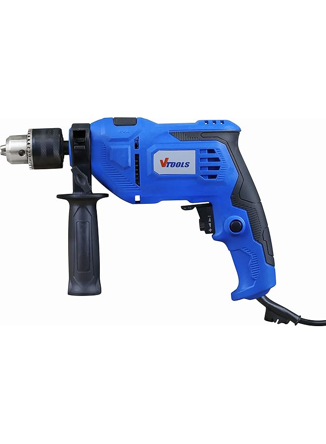 VTOOLS 500 Watt 13 Mm Electric Impact Drill For Wood Concrete And Metal Drilling Blue Vt1106 - Image 2