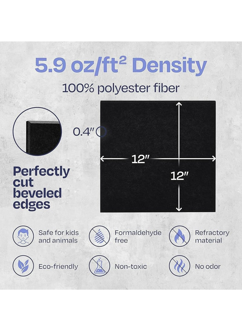 RATSAW - 12 Pack Acoustic Wall Panels with Self-Adhesive 30 X 30" X 0.9 CM Sound Proof Foam Panels Decorative Soundproof Wall Panels Sound Proof Absorbing Tiles for Home and Offices - Image 1