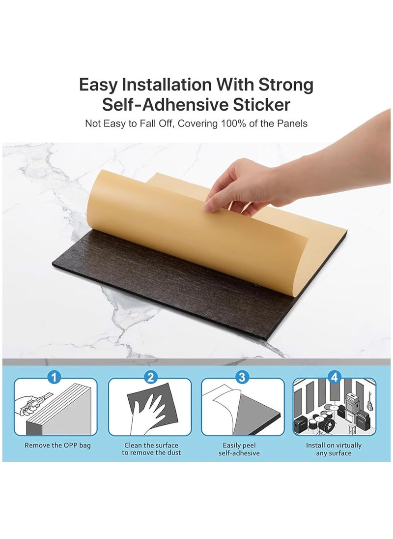RATSAW - 12 Pack Acoustic Wall Panels with Self-Adhesive 30 X 30" X 0.9 CM Sound Proof Foam Panels Decorative Soundproof Wall Panels Sound Proof Absorbing Tiles for Home and Offices - Image 1