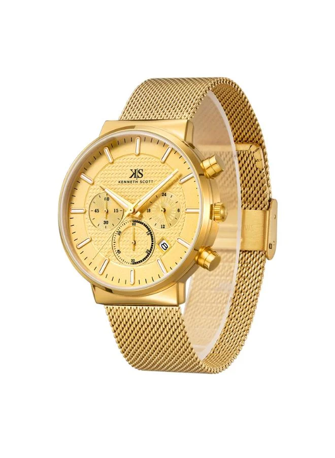 KENNETH SCOTT Men's Mesh Multi Function Watch K22133-GMGC - 41 mm