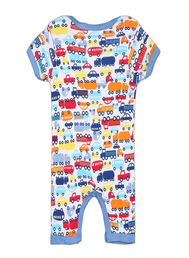 TiniBerry 100% Cotton Sleep Rompers/Sleepsuits/Jumpsuit/Bodysuit Night Suits for Baby Boys & Girls, Infants, New Borns (Pack of 3) (0-3 Months, LIGHT BLUE) - Image 5