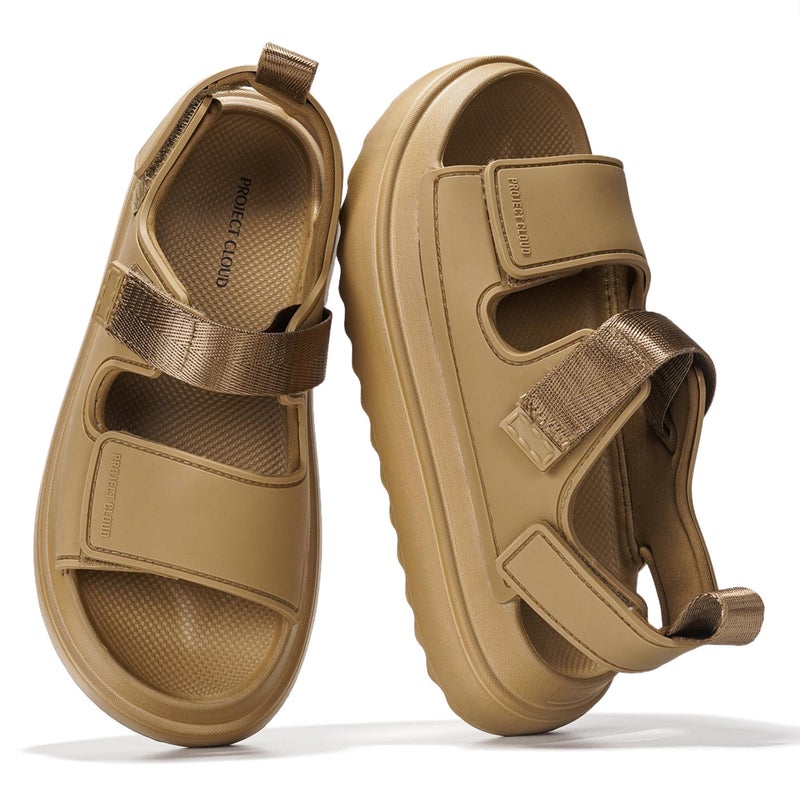 Project Cloud Platform Sandals For Women 2026 - Ultra Soft Insole Slip Resistant Womens Sandals Vacation Outfits for Women - Women's Beach Shoes (Goldie) (Goldie, LTBRWN,10) - Image 1