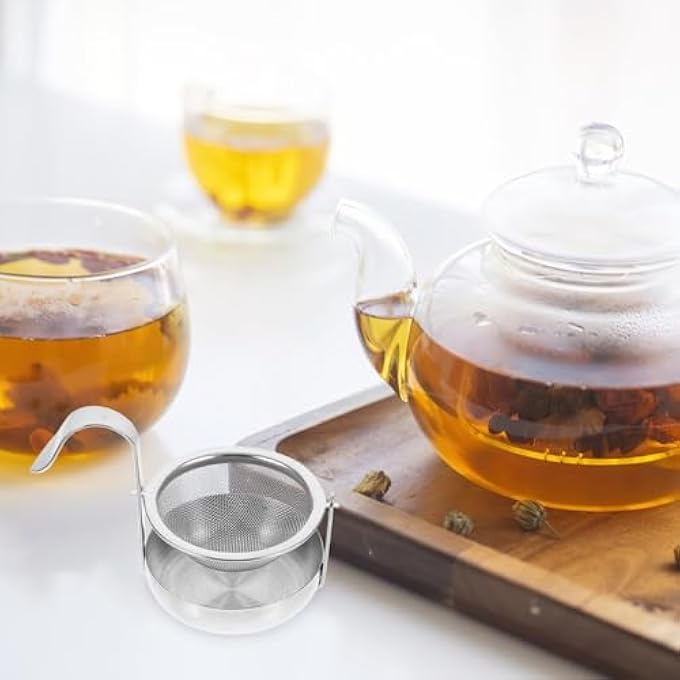KASTWAVE Tea Strainers For Loose Tea 3 Pcs Stainless Steel Tea Infuser Filter With Handle Extra Fine Mesh Tea Infuser Rotary Reusable Tea Strainers For Loose Leaf Tea Spices Seasonings - Image 5