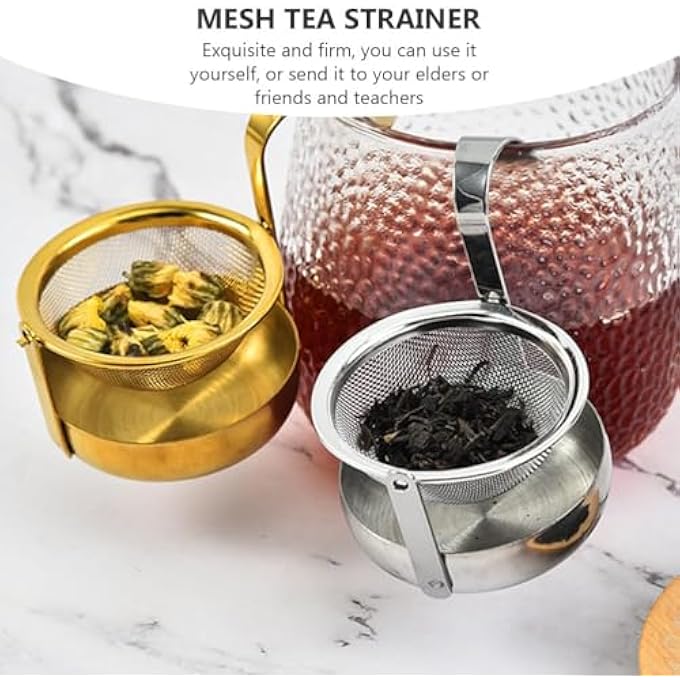 KASTWAVE Tea Strainers For Loose Tea 3 Pcs Stainless Steel Tea Infuser Filter With Handle Extra Fine Mesh Tea Infuser Rotary Reusable Tea Strainers For Loose Leaf Tea Spices Seasonings - Image 4