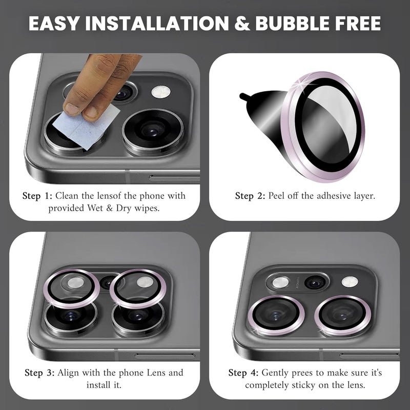 FIRST MART Camera Lens Protectors for Oppo Reno 14 Pro (6.67 Inches) Tough HD Individual Aluminum Alloy Lens Ring Cover, Scratch Resistant, Thin Lens Protection| Purple, 1 Pack - Image 2