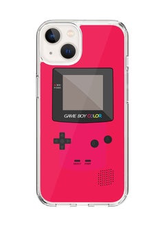 Classic Clear Case for Apple iPhone 15 Plus Hybrid Soft Case Flexible Edges Anti Drop TPU PC Gel Thin Transparent Cover - Gameboy Color - Pink Full Print