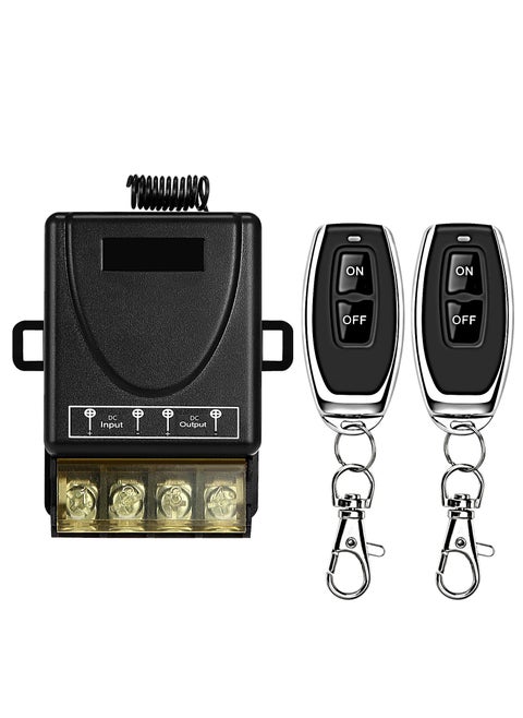 Wireless Relay Remote Switch, 328 ft Long Range, DC 12V/24V/48V/72V 40A Relay Switch, for All Kinds of DC Motors, Industrial Control, Luminaire Controll