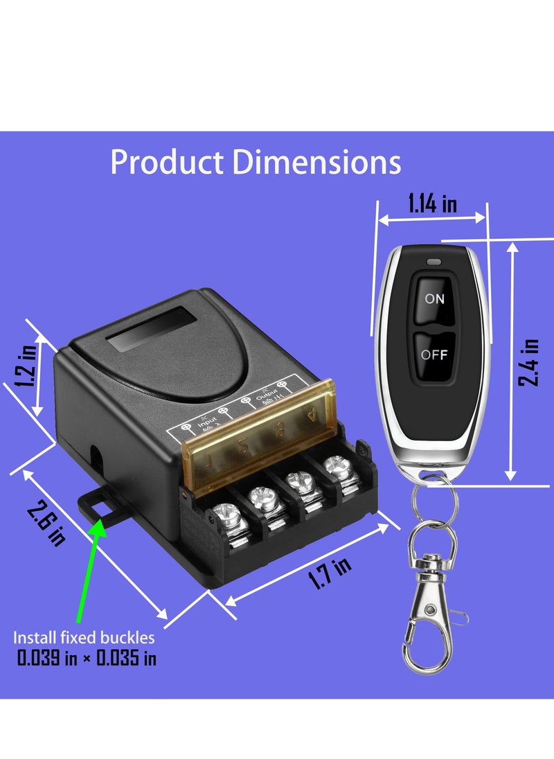 SYOSI - Wireless Relay Remote Switch, 328 ft Long Range, DC 12V/24V/48V/72V 40A Relay Switch, for All Kinds of DC Motors, Industrial Control, Luminaire Controll - Image 1