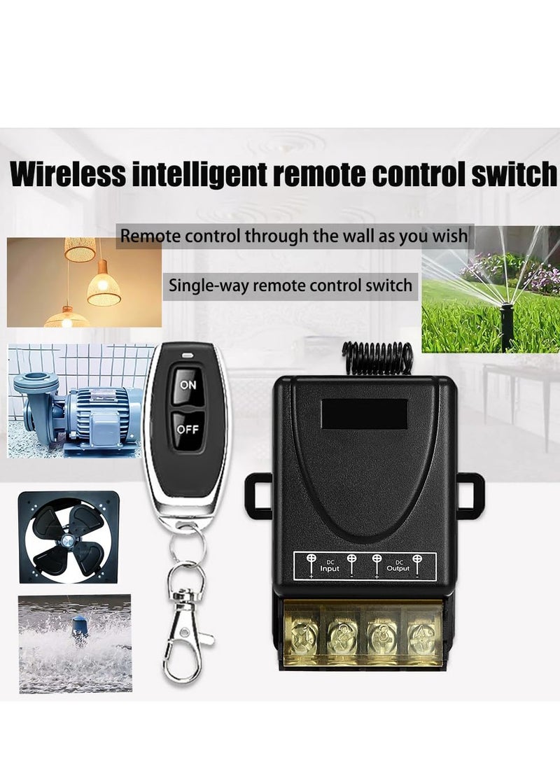 SYOSI - Wireless Relay Remote Switch, 328 ft Long Range, DC 12V/24V/48V/72V 40A Relay Switch, for All Kinds of DC Motors, Industrial Control, Luminaire Controll - Image 1