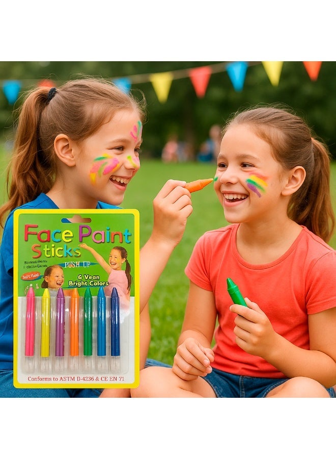 Neon Face Paint Sticks – 6 Colors - Image 1