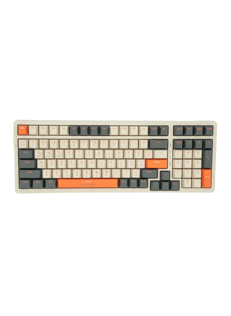 arizone BK-035 Hot-Swappable 2.4G Wireless Mechanical Keyboard - English/Arabic Layout Multi color - Image 1