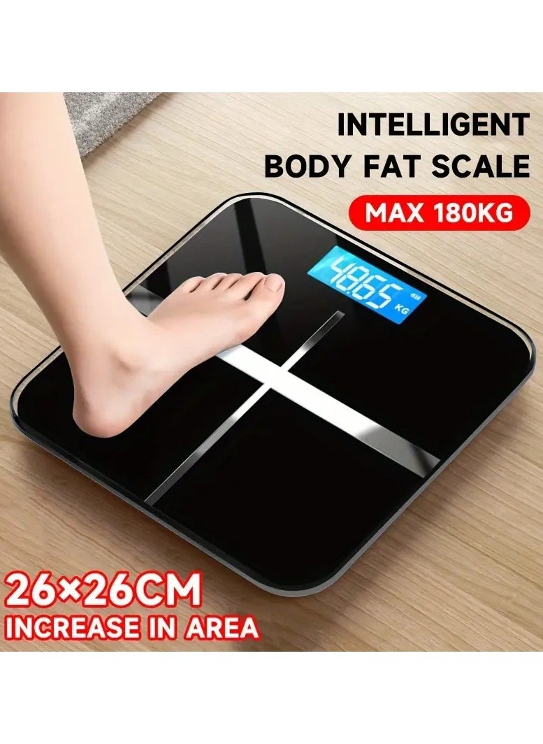 VIUAUAX 1Pcs Weight Scale High Accuracy Intelligent Home Small Body Scale Dormitory Weighing Scale High Accuracy Electronic Weighing LCD HD Display,High PrecisionElectronic Body Weight Scale,Household Electronic Scale,Smart Body Weight Scale,Weighing Electronic Scale,Black  - Image 1