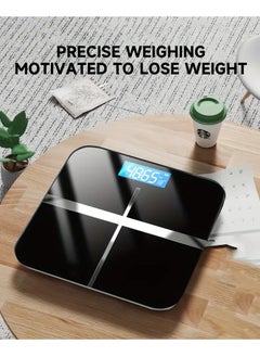 VIUAUAX 1Pcs Weight Scale High Accuracy Intelligent Home Small Body Scale Dormitory Weighing Scale High Accuracy Electronic Weighing LCD HD Display,High PrecisionElectronic Body Weight Scale,Household Electronic Scale,Smart Body Weight Scale,Weighing Electronic Scale,Black  - Image 2