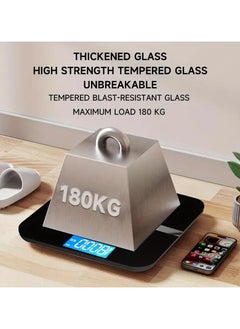 VIUAUAX 1Pcs Weight Scale High Accuracy Intelligent Home Small Body Scale Dormitory Weighing Scale High Accuracy Electronic Weighing LCD HD Display,High PrecisionElectronic Body Weight Scale,Household Electronic Scale,Smart Body Weight Scale,Weighing Electronic Scale,Black  - Image 4