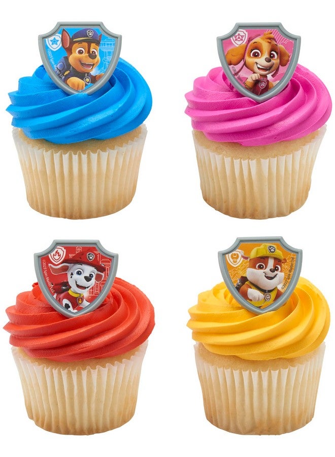 DecoPac DecoPac Paw Patrol Reporting For Duty Rings, Cupcake Decorations Featuring Chase, Marshall, Skye, And Rubble - 24 Pack  - Image 1