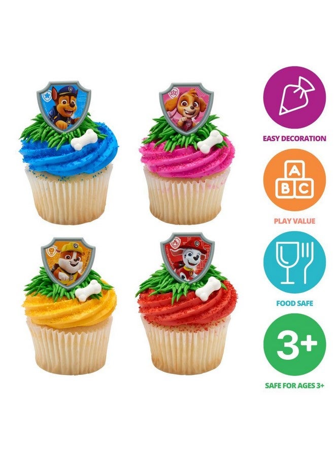 DecoPac DecoPac Paw Patrol Reporting For Duty Rings, Cupcake Decorations Featuring Chase, Marshall, Skye, And Rubble - 24 Pack  - Image 3