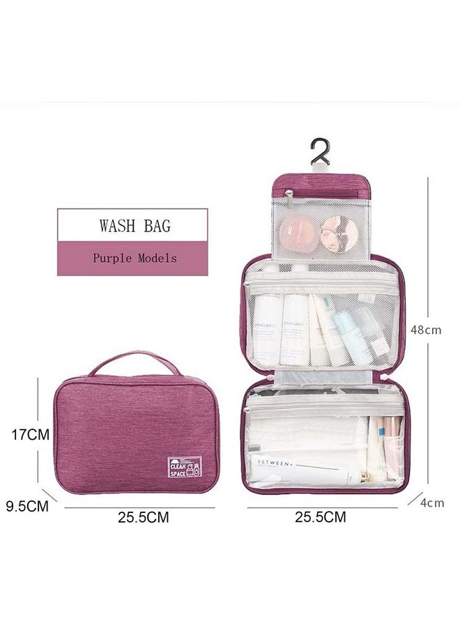 Styleys Travel Cosmetic Bag For Men Women, Hanging Toiletry Bag, Makeup Pouch, Waterproof Makeup Cosmetic Bag Travel Organizer For Accessories, Shampoo (Purple S11087)  - Image 3