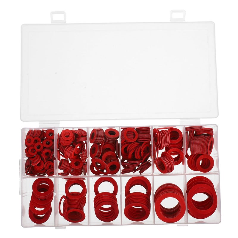 Steel Flat Washer Set 600pcs Assorted Fiber Gaskets Multipurpose Mechanical Household Use - Image 2