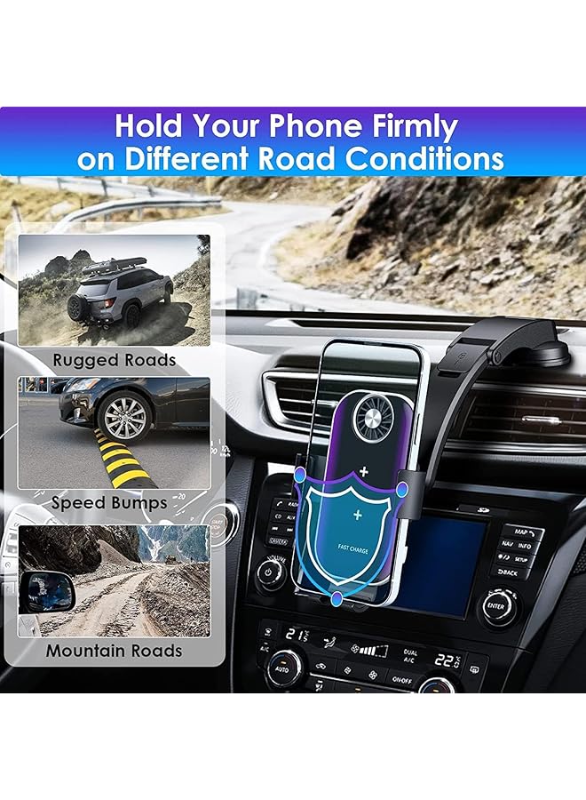 Excefore Wireless Car Charger For Samsung Galaxy Z Flip 5, [Dual Coils] Fast Charging Phone Car Mount For Air Vent Dashboard For Samsung Galaxy Z Flip 4/3/2, Iphone 14 - Image 4
