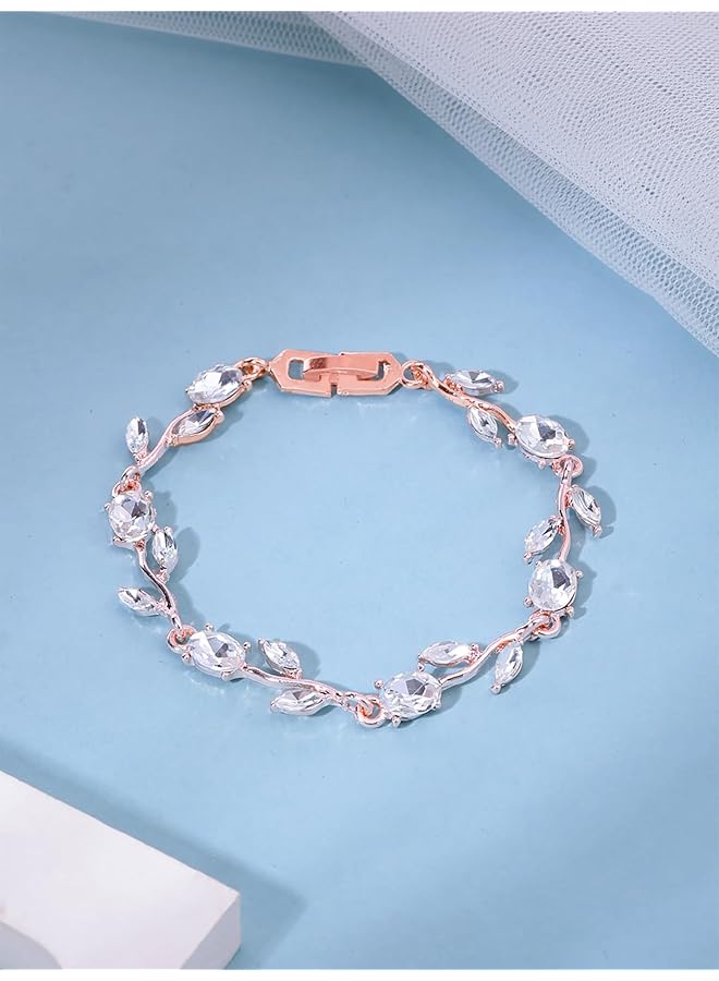 تشيميز أصفر أحدث سوار مصمم من أحجار الزركون السويسرية بتصميم سلسلة الورد للنساء والفتيات - Image 2