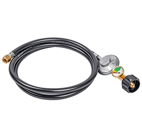GasSaf 3Feet Low Pressure Propane Regulator and Hose Replacement for Weber Gas Grill Most LP Gas Grill, Heater and Fire Pit Table, Type-1 (QCC-1) Tank Connect,3/8" Female Flare Nut -CSA Certifide - Image 2