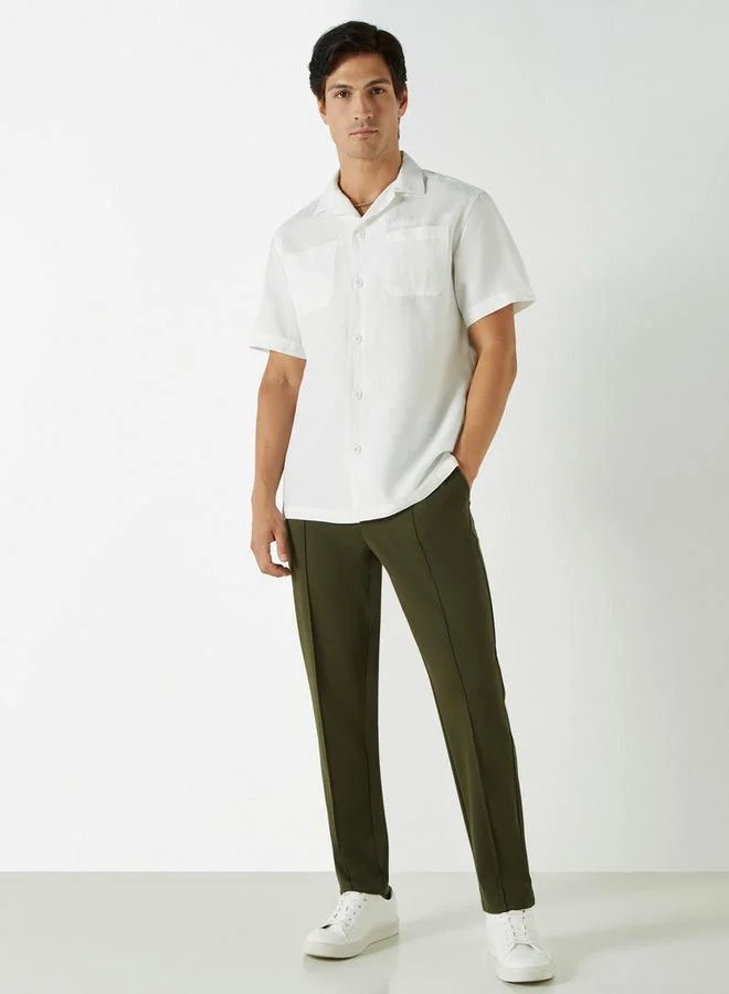 Ecko Unltd. Ecko Unltd Solid Camp Collar Linen Blend Shirt