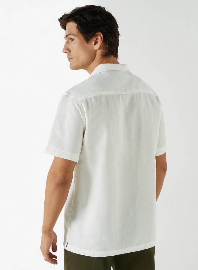 Ecko Unltd. Ecko Unltd Solid Camp Collar Linen Blend Shirt - Image 3