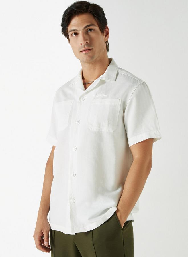 Ecko Unltd. Ecko Unltd Solid Camp Collar Linen Blend Shirt - Image 1