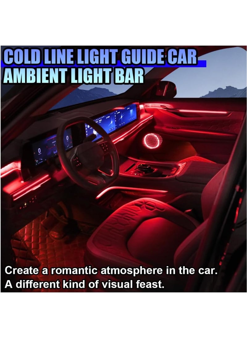 شريط إضاءة LED داخلي للسيارة، شريط إضاءة نيون 12 فولت بطول 3 أمتار بحافة مخيطة، مصابيح داخلية للسيارة تعمل بمنفذ USB مزودة بحماية من الصمامات، زينة إضاءة محيطية للسيارة (أحمر) - Image 4