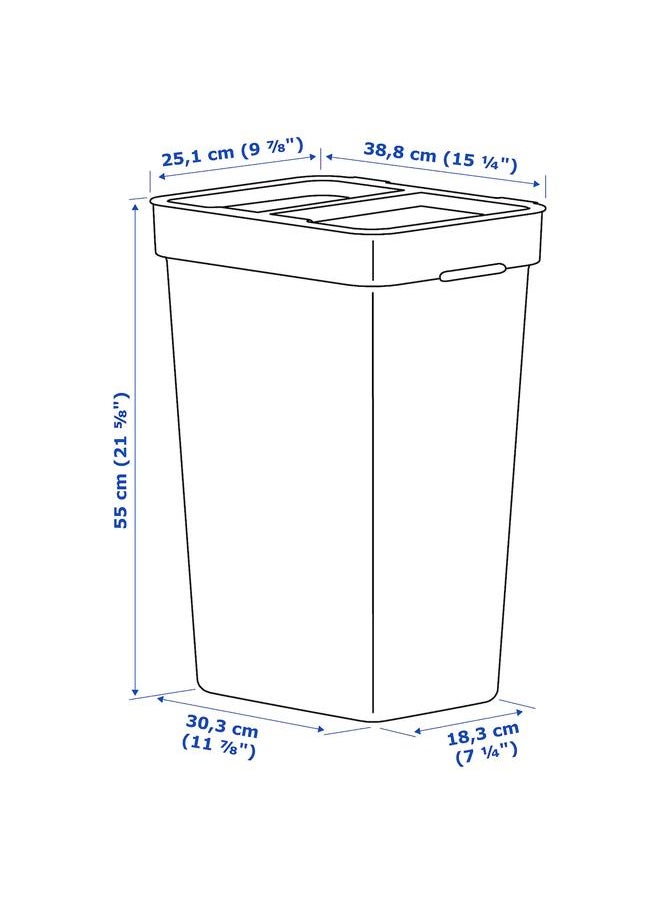 Zaboon - Bin With Lid, Light Grey, 35 L - Image 1