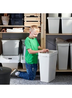 Zaboon Bin With Lid, Light Grey, 35 L  - Image 5