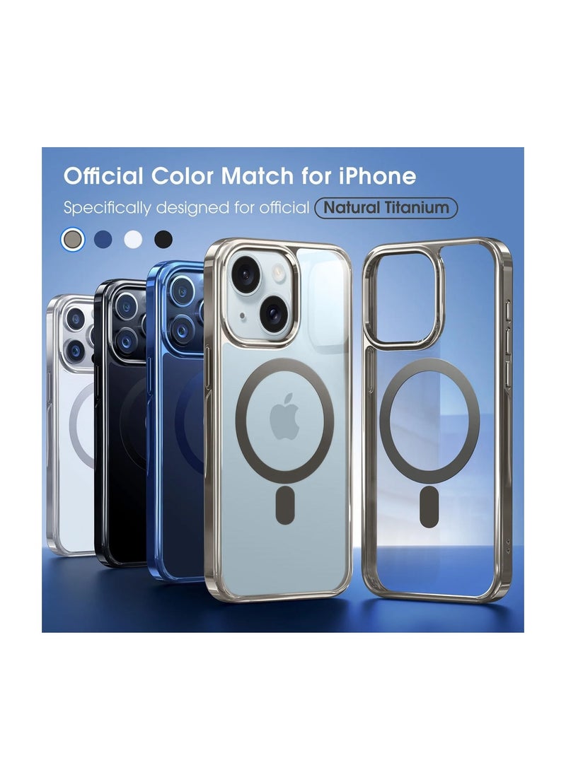 Wtech - Titanium Series Magsafe Wireless Charging Case Cover For Apple iPhone 15 Plus 2023 Grey - Image 1