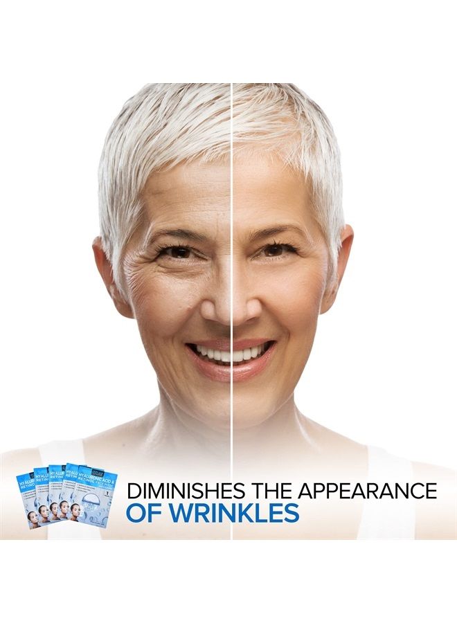 Azure Cosmetics AZURE Hyaluronic Acid & Retinol Anti Aging Facial Mask - Rejuvenating & Hydrating Face Mask - Helps Reduce Fine Lines & Wrinkles, Smooths & Repairs - Skin Care Made in Korea - 5 Pack - Image 4