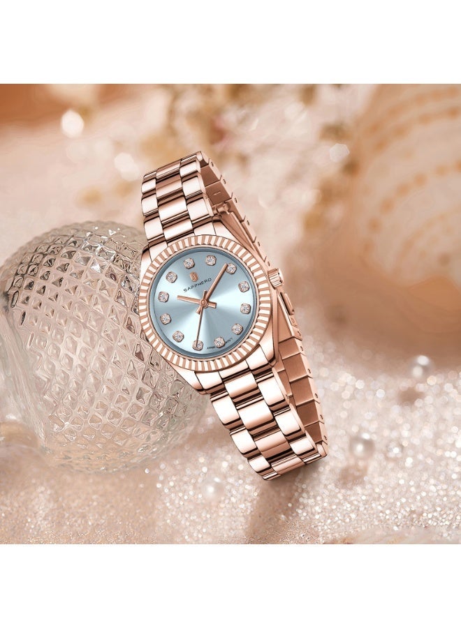 SAPPHERO Watches for Women Luxury Stainless Steel Ladies Watches Women's Bracelet Watch Small Analog 5ATM Waterproof Wrist Watch Elegant Gifts for Women - Image 3